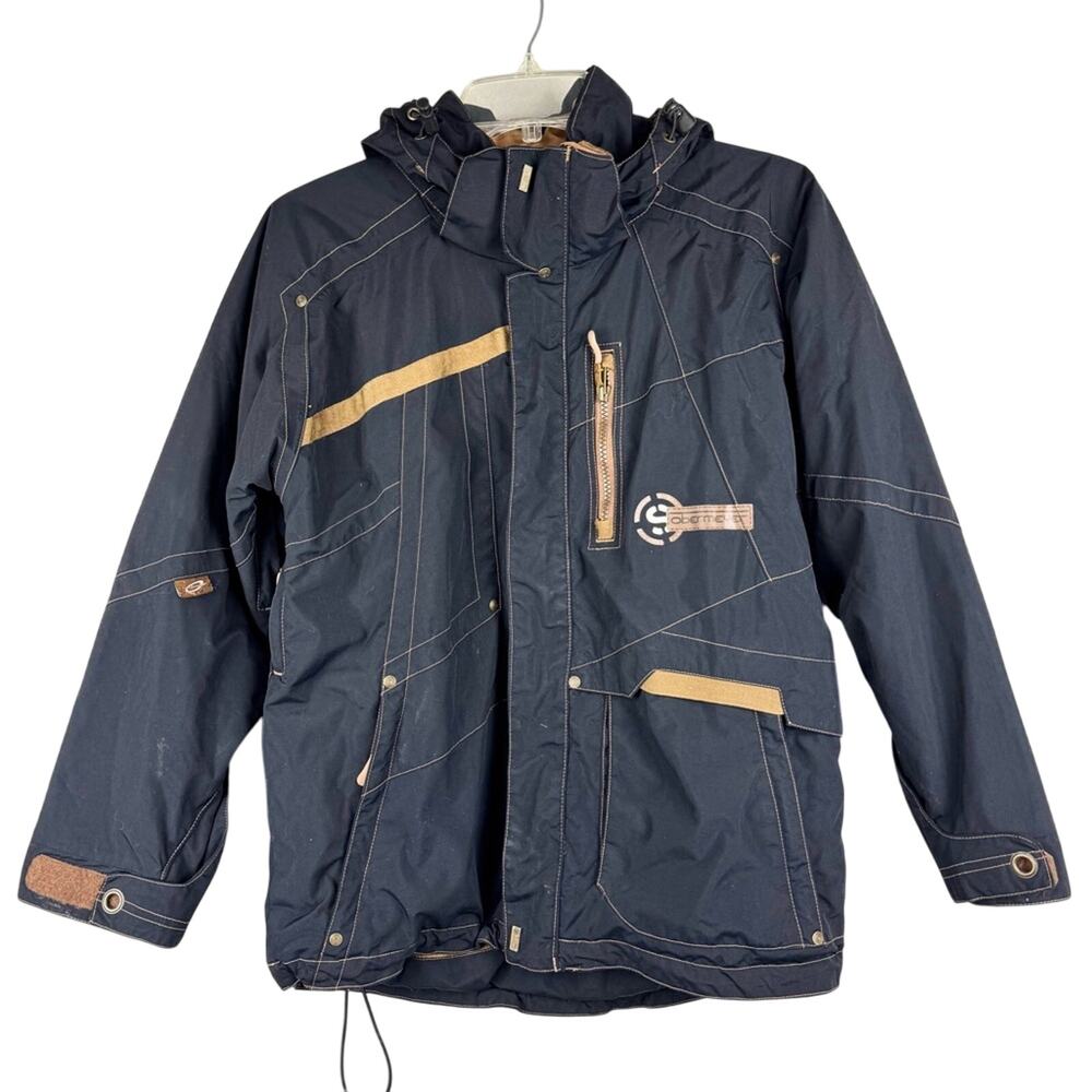 Obermeyer Sport Hooded Snowboarding Ski Jacket Coat Black/Brown Size 14 Jr.